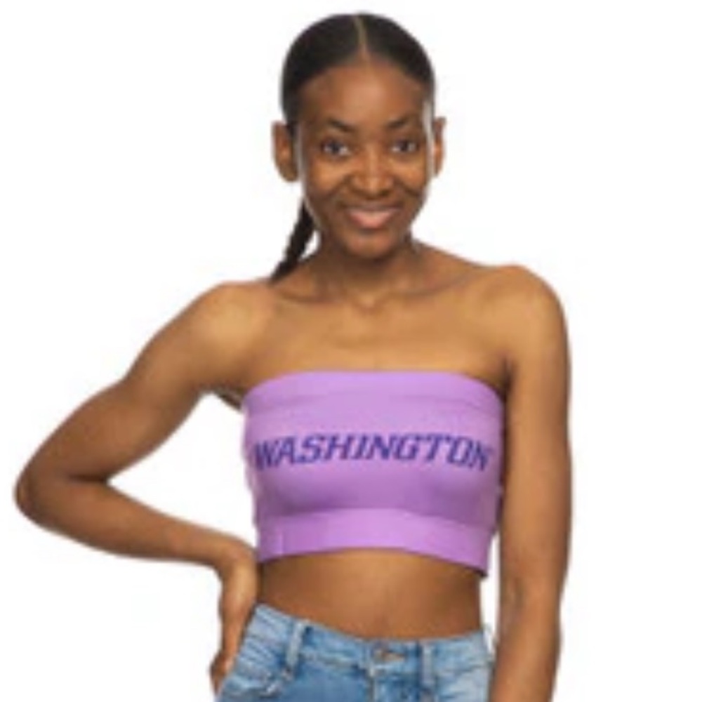 NWT [Zoozatz] Washington Wordmark Bandeau Tube Crop Top Women's Sz Large